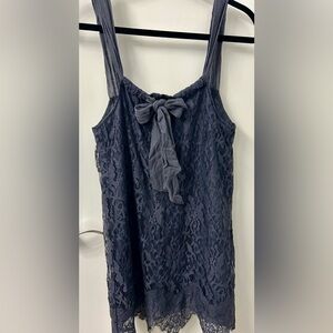Twenty One Dark Gray Lace Tank Top or Mini Dress Med/Small